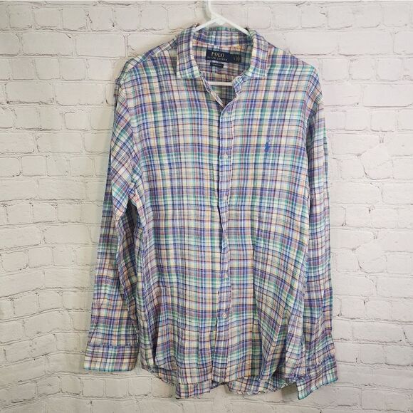 Men's Polo by Ralph Lauren "Classic Fit" longsleeve button-down shirt, size LG - Picture 1 of 3